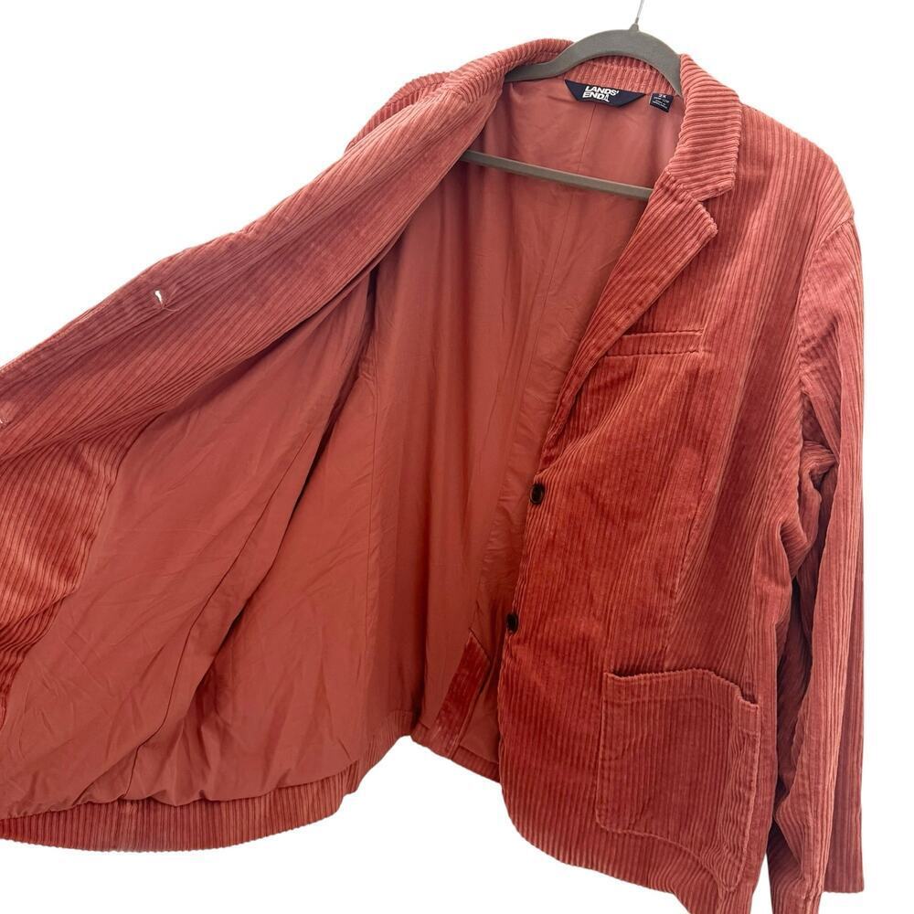 Lands' End Wide Wale Corduroy Blazer in "Dusty Brick" Pink Plus Size 2X - Picture 9 of 12
